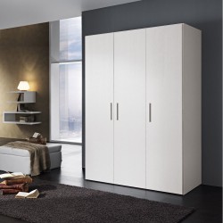 Dulap Amos cu 3 usi, Alb, 120x200x50 cm