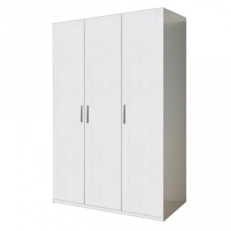 Dulap Amos cu 3 usi, Alb, 120x200x50 cm