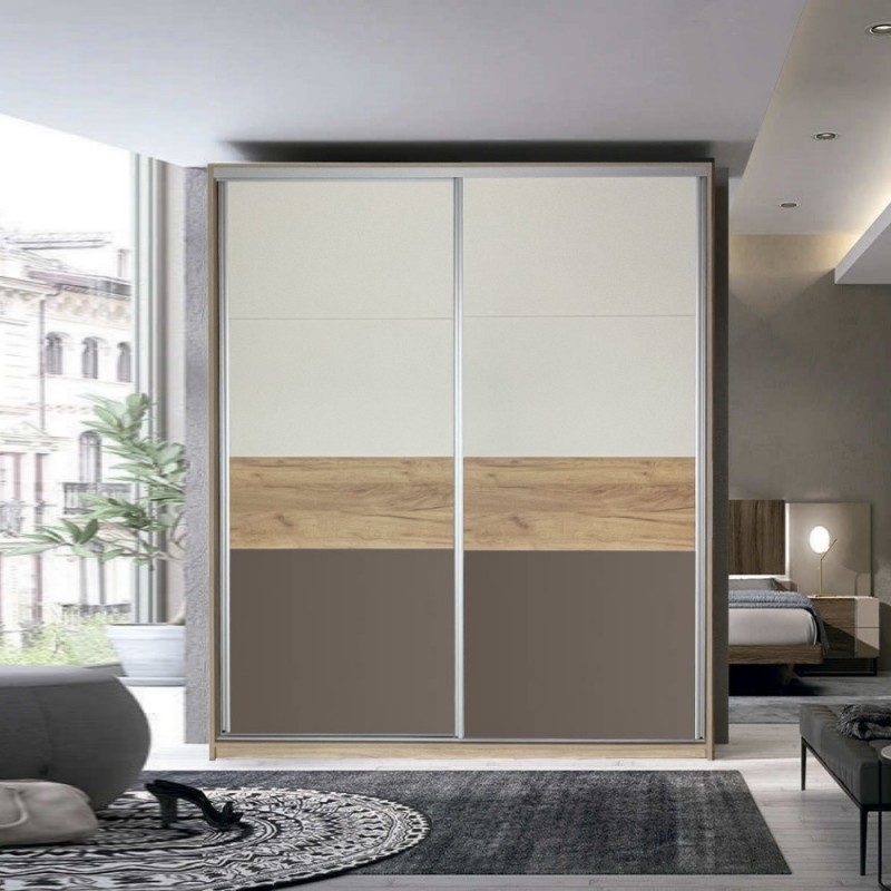 Dulap cu usi culisante, Stejar Urban/Stejar Gold /Grafit