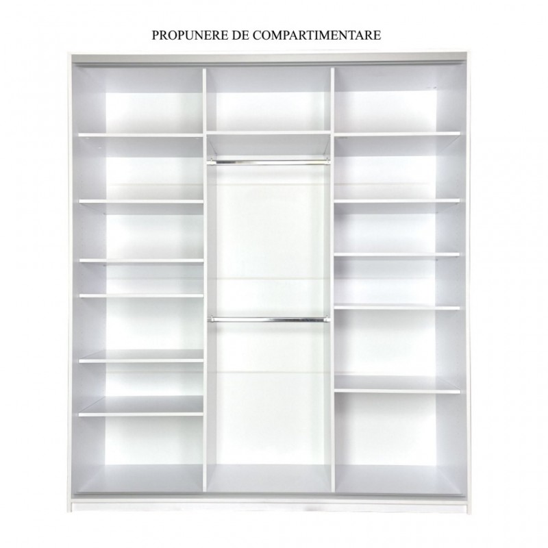 Dulap cu usi culisante, Stejar Urban/Stejar Gold /Grafit