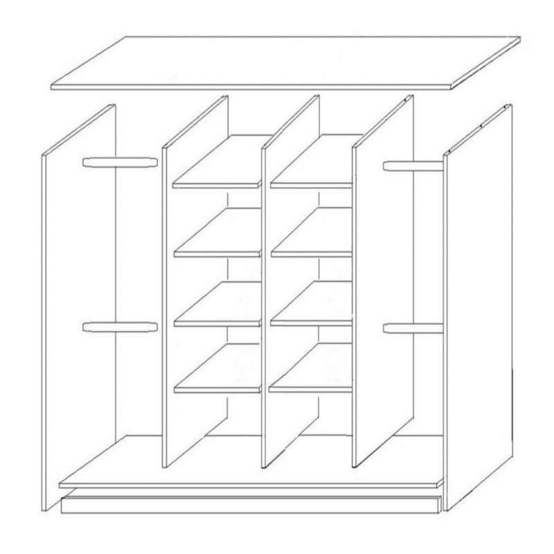 Dulap cu usi culisante, Stejar Urban/Stejar Gold /Grafit