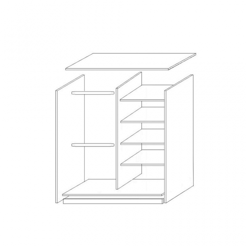 Dulap cu usi culisante, Stejar Urban/Stejar Gold /Grafit