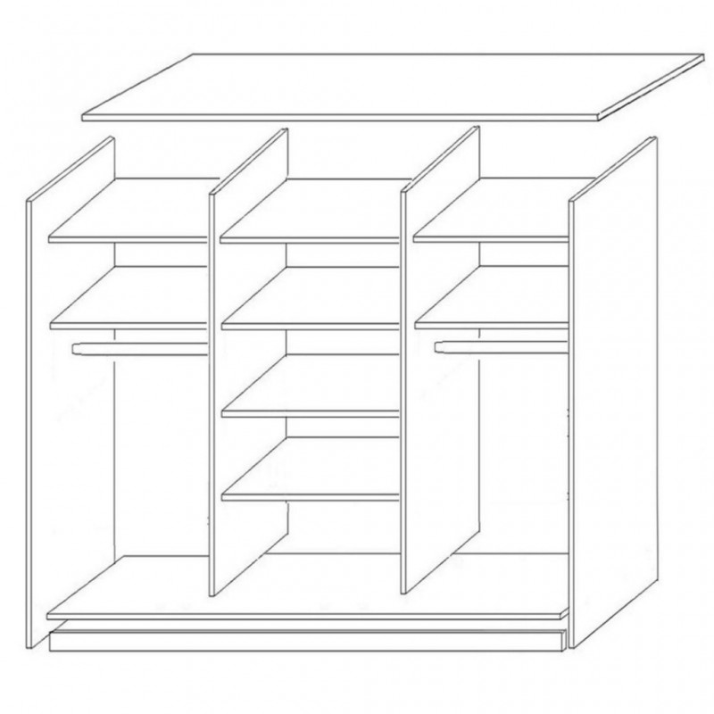 Dulap cu usi culisante, Stejar Urban/Stejar Gold /Grafit