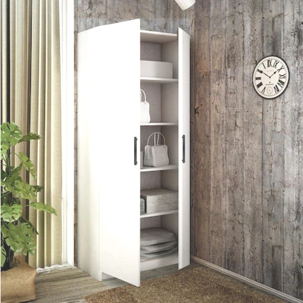 Dulap Toby cu 4 polite din PAL Alb de 18 mm