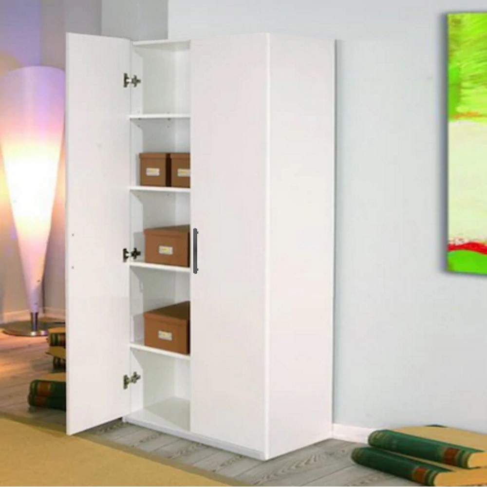 Dulap Toby cu 4 polite din PAL Alb de 18 mm