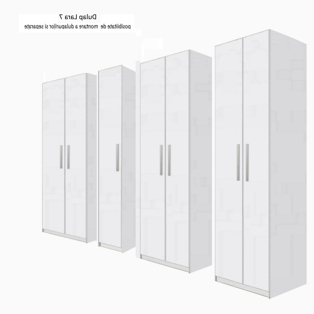 Dulap Lara cu 7 usi, Alb, L315xH200xA50 cm