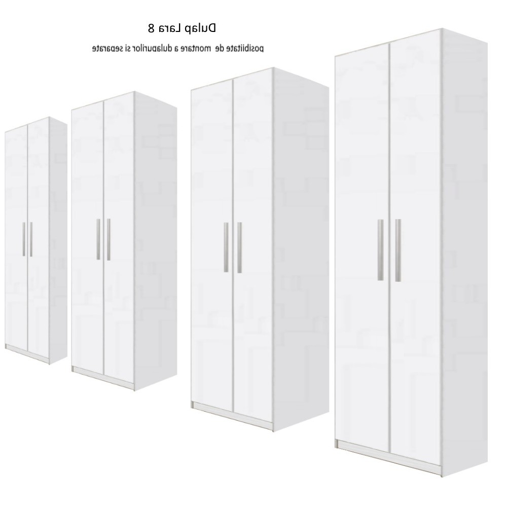 Dulap Lara cu 8 usi, Alb, L360xH200xA50 cm