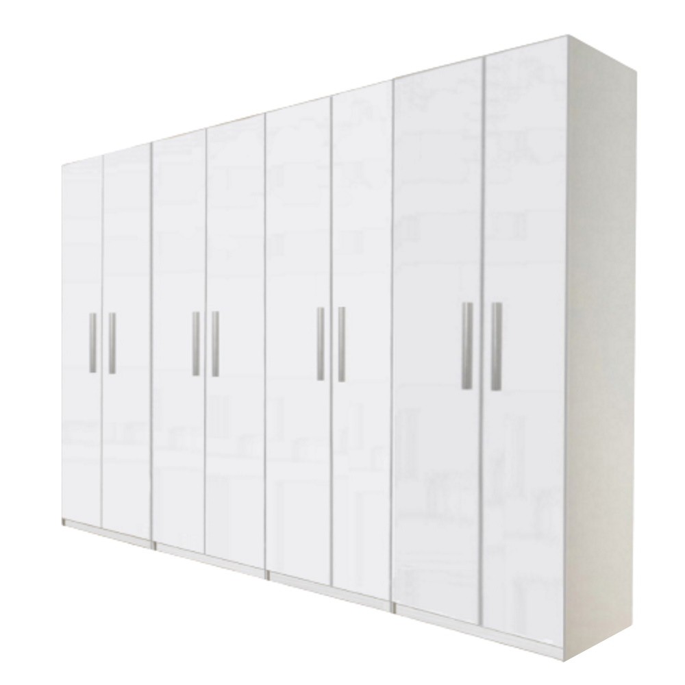 Dulap Lara cu 8 usi, Alb, L360xH200xA50 cm