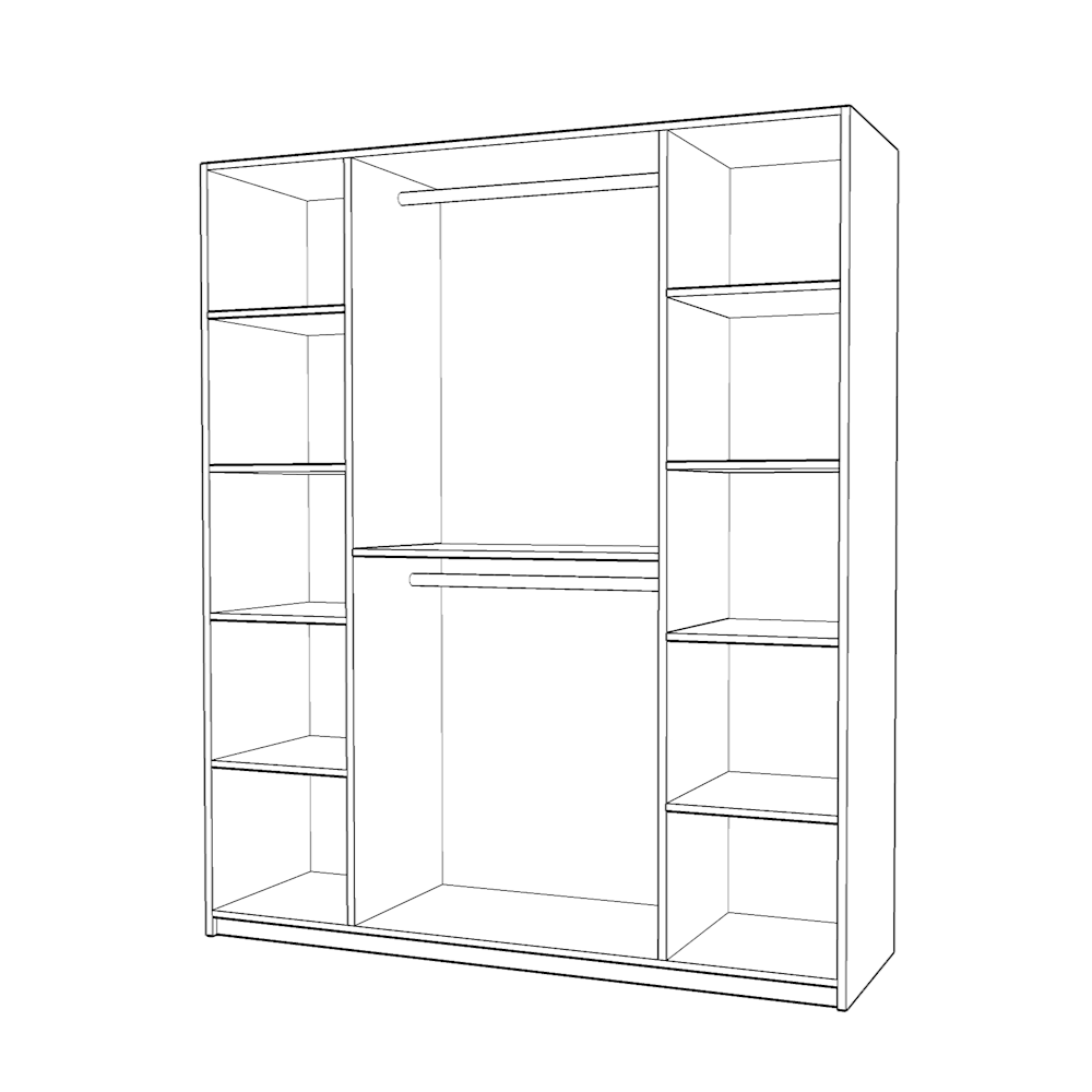 Dulap Salonic 4 Usi Alb, L180 x H200 x A50 cm