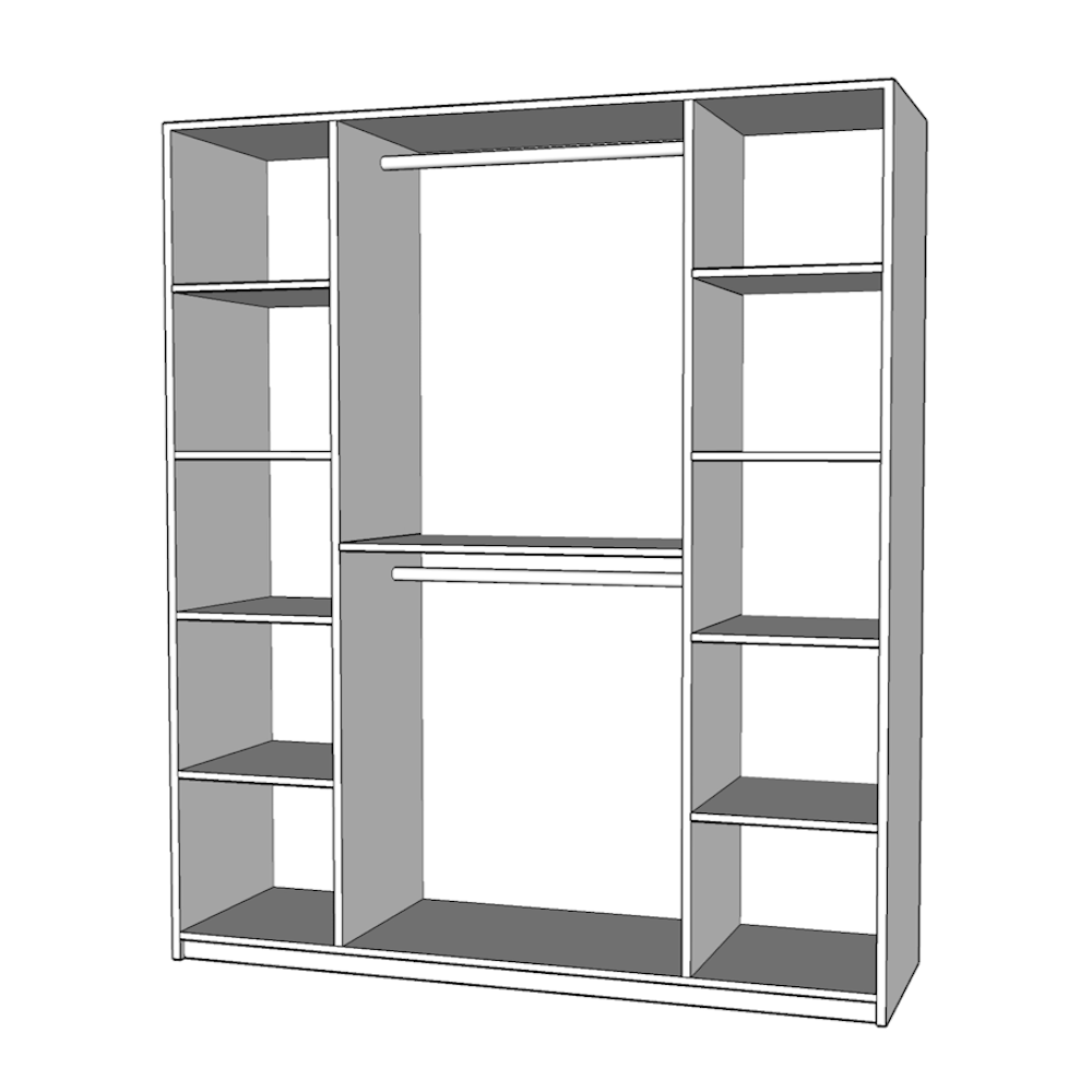 Dulap Salonic 4 usi Alb/Stejar Sonoma, L180xH200xA50 cm