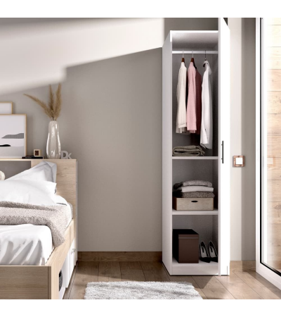 Dulap 1 Usa Et2, Alb, L45xH200xA50 cm