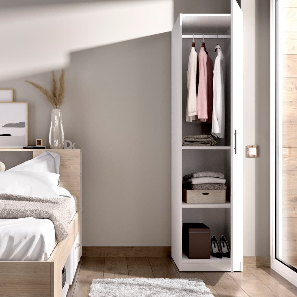 Dulap 1 Usa Et2, Alb, L45xH200xA50 cm