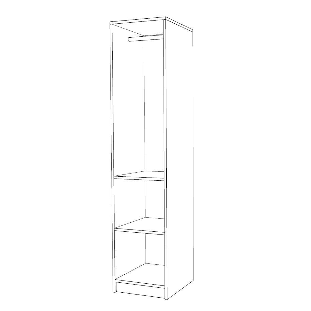 Dulap 1 Usa Et2, Alb, L45xH200xA50 cm