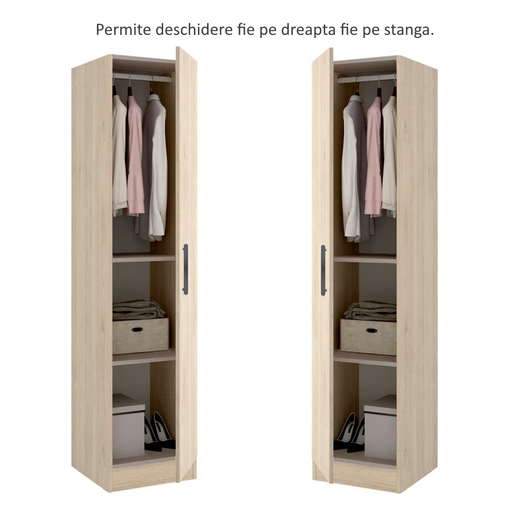 Dulap 1 Usa Et2, Stejar Sonoma, L45xH200xA50 cm