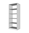 Dulap E4, Alb, cu 4 etajere, PAL 18 mm