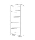 Dulap E4, Alb, cu 4 etajere, PAL 18 mm