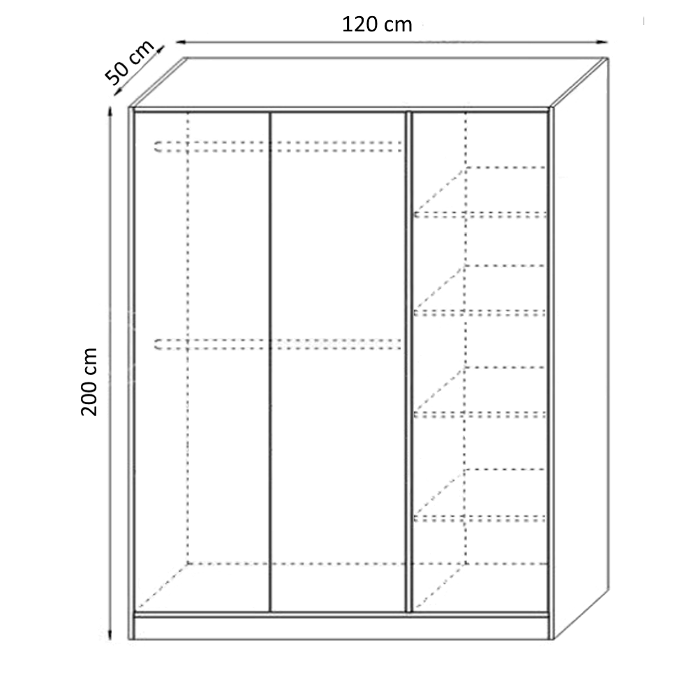 Functionalitate si stil, argumentele absolute in alegerea acestui Dulap Amos cu 3 usi din PAL Stejar Sonoma de 18mm. Usor de mon