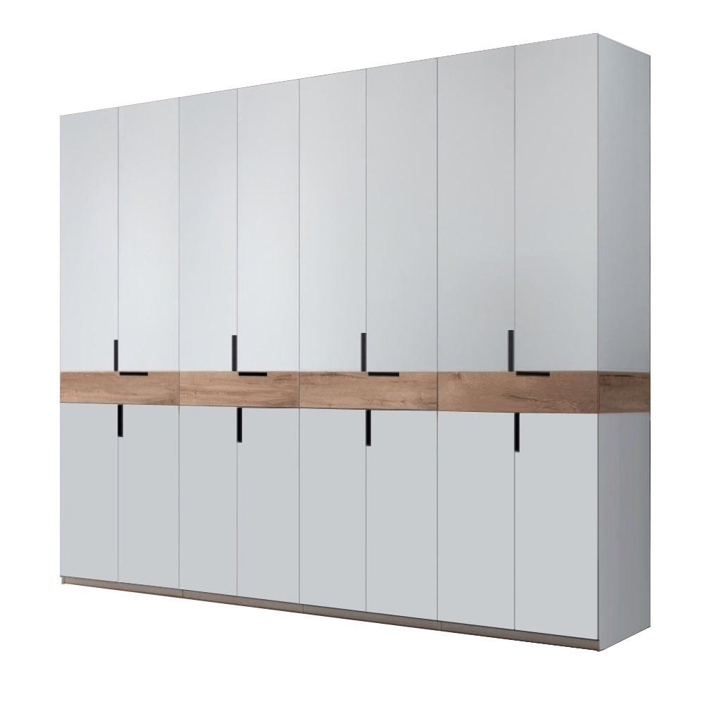 Dulap King Lara cu 8 usi Alb si Gold L320xH240xA50 cm