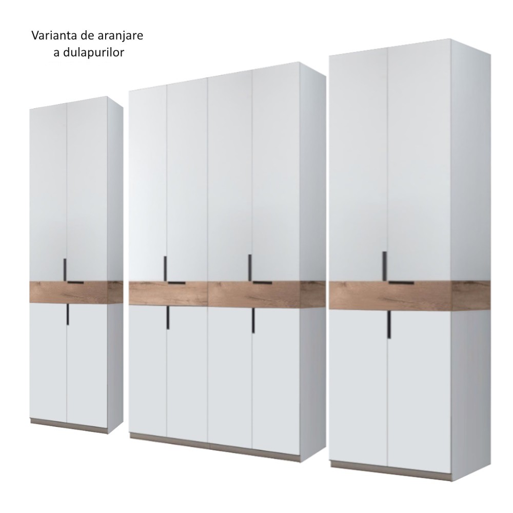 Dulap King Lara cu 8 usi Alb si Gold L320xH240xA50 cm