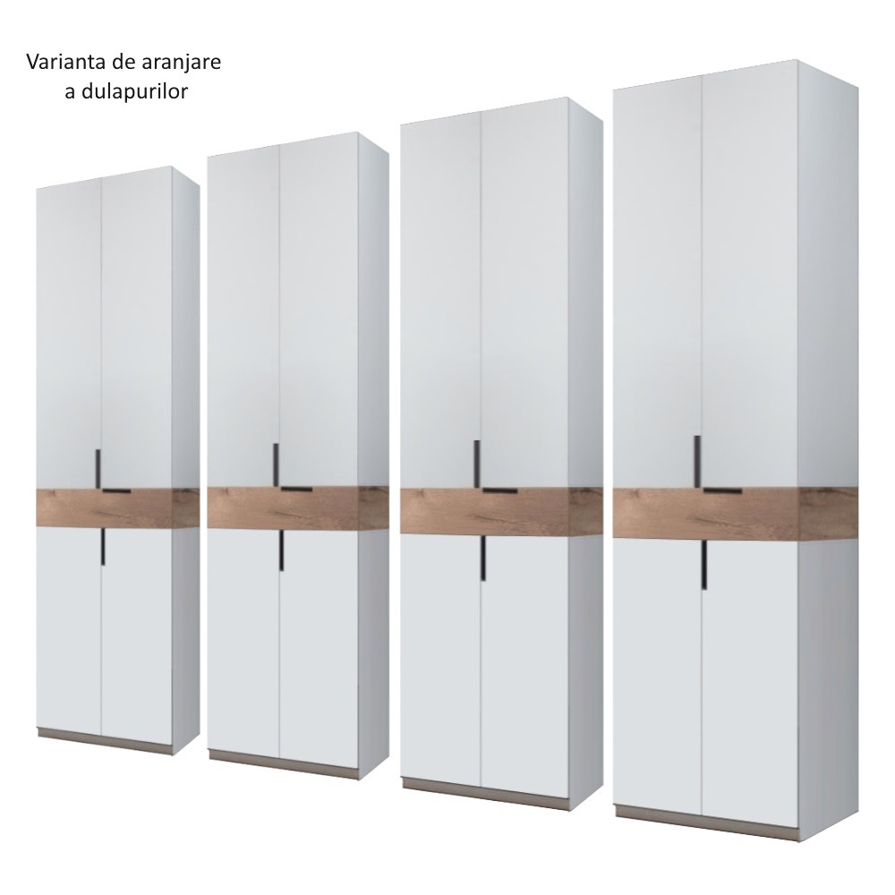 Dulap King Lara cu 8 usi Alb si Gold L320xH240xA50 cm