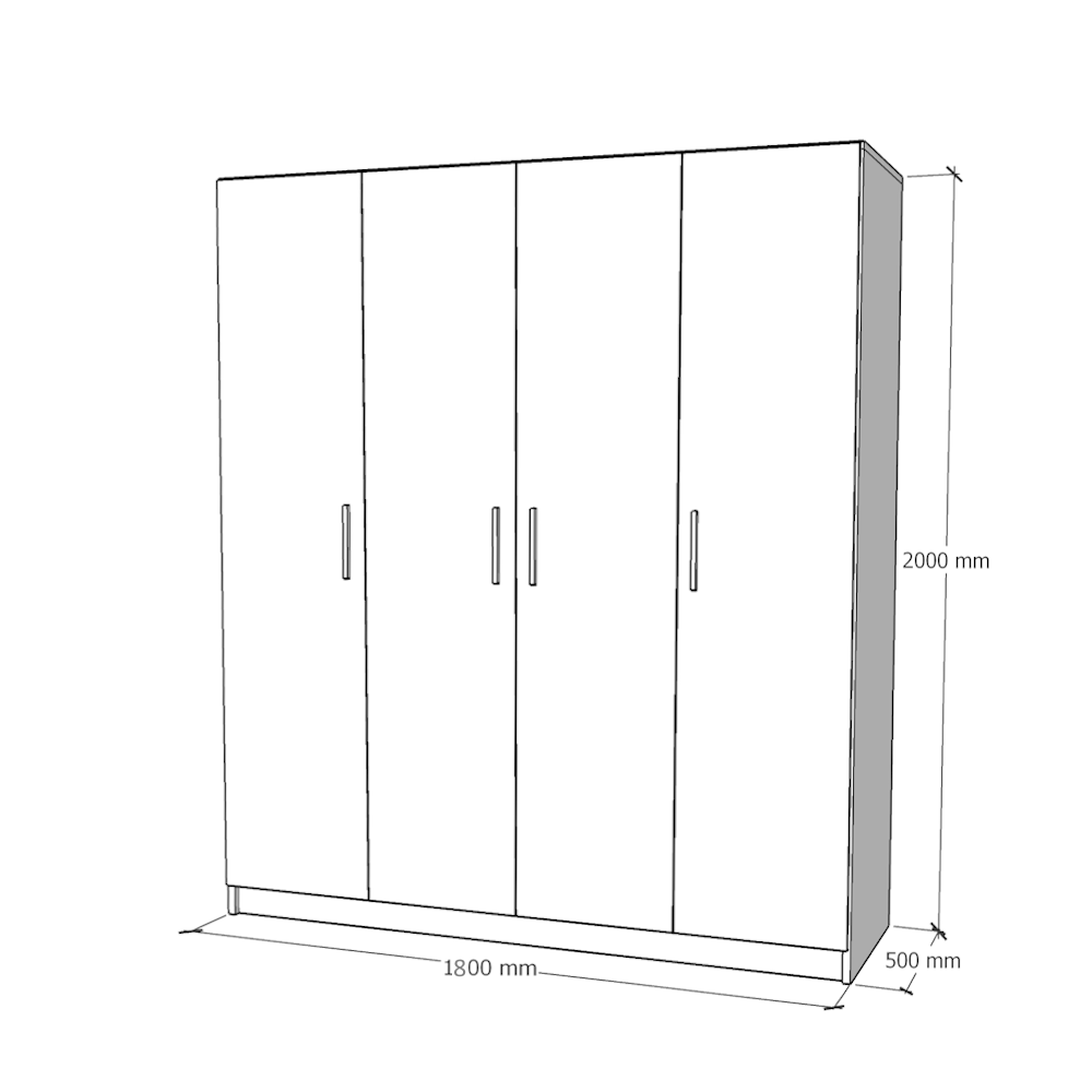 Dulap Salonic 4 usi Stejar Sonoma / Alb L180xH200xA50 cm