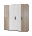 Dulap Salonic 4 usi Stejar Sonoma / Alb L180xH200xA50 cm