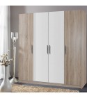 Dulap Salonic 4 usi Stejar Sonoma / Alb L180xH200xA50 cm