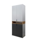 Dulap modular King 2r Grafit / Gold / Gri H 240 cm balamale cu amortizor