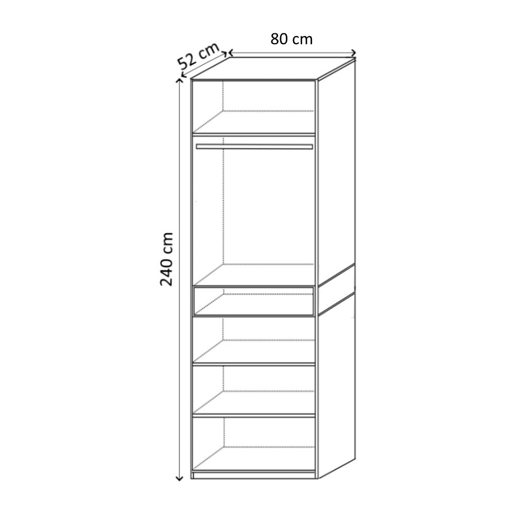 Dulap modular King 2r Grafit / Gold / Gri H 240 cm balamale cu amortizor