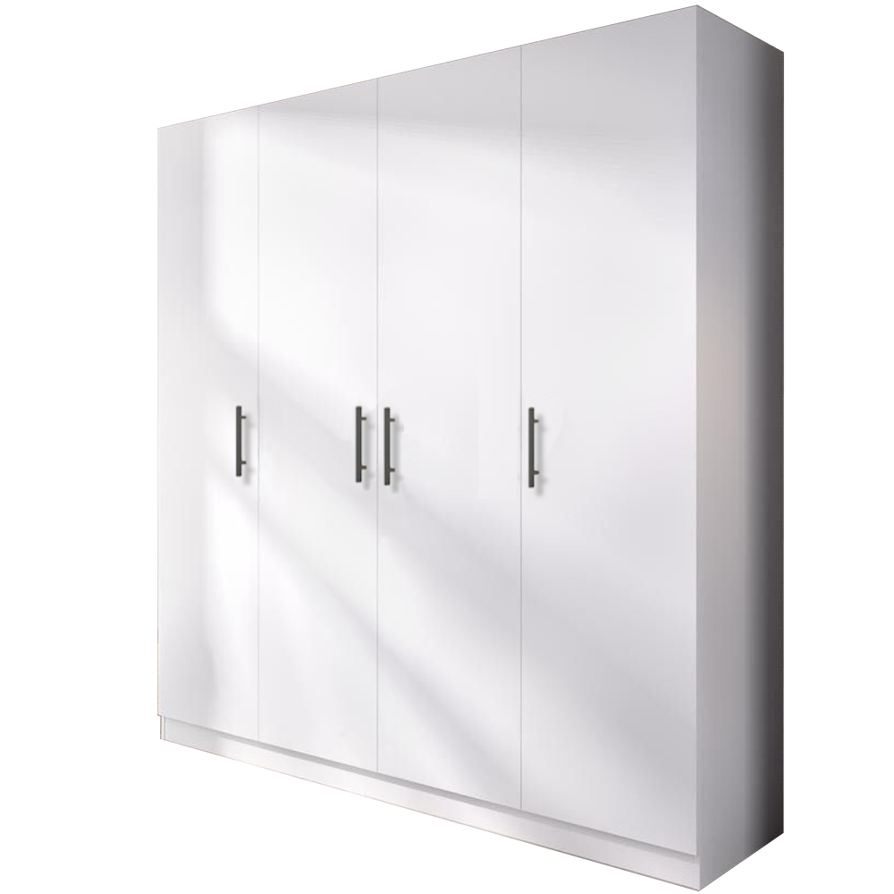 Dulap Salonic 4 Usi Alb, L180 x H200 x A50 cm