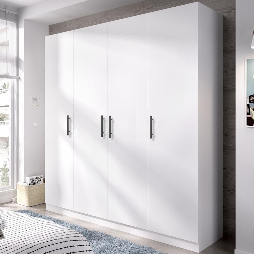 Dulap Salonic 4 Usi Alb, L180 x H200 x A50 cm