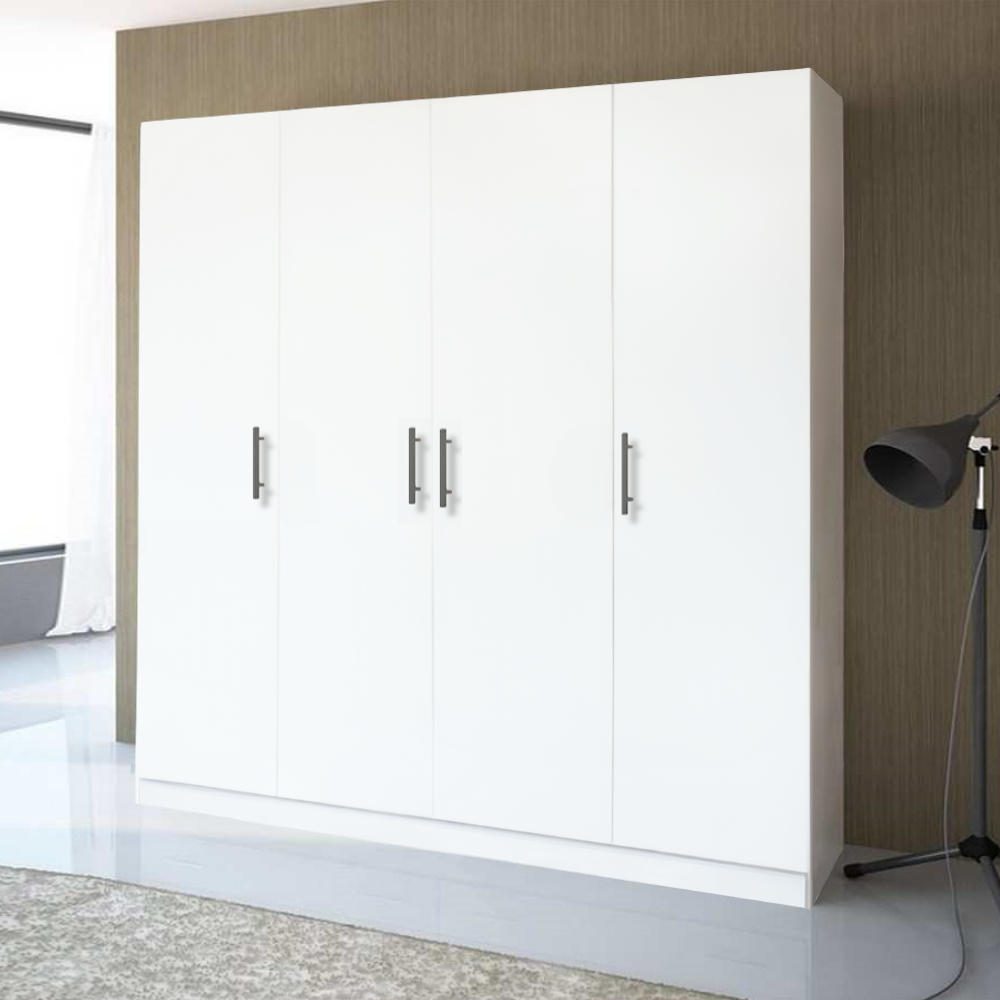 Dulap Salonic 4 Usi Alb, L180 x H200 x A50 cm