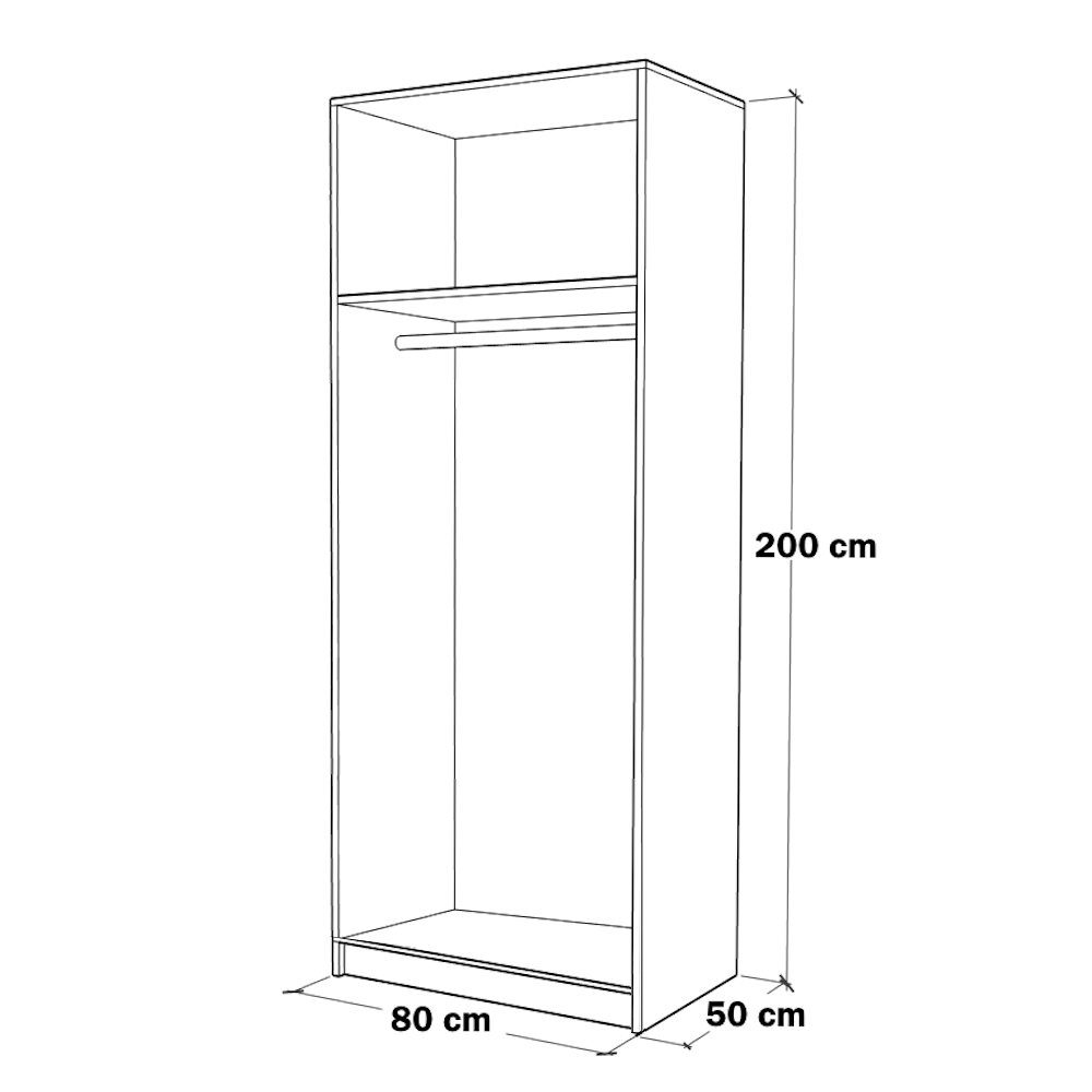 Dulap Classic Alb L90xA50xH200 cm