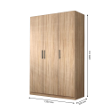 Dulap Sonoma cu 3 usi, Stejar Sonoma, L135xH200xA50 cm