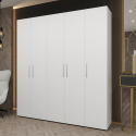 Dulap Lara cu 5 usi, Alb, L225xH200xA50 cm