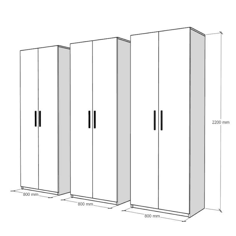 Dulap Mondo 6 Usi Sonoma L240xA220xA50 cm balamale cu amortizor