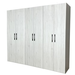 Dulap Mondo 6 Usi, Stejar Monacco, L240xH220xA50 cm, balamale cu amortizor