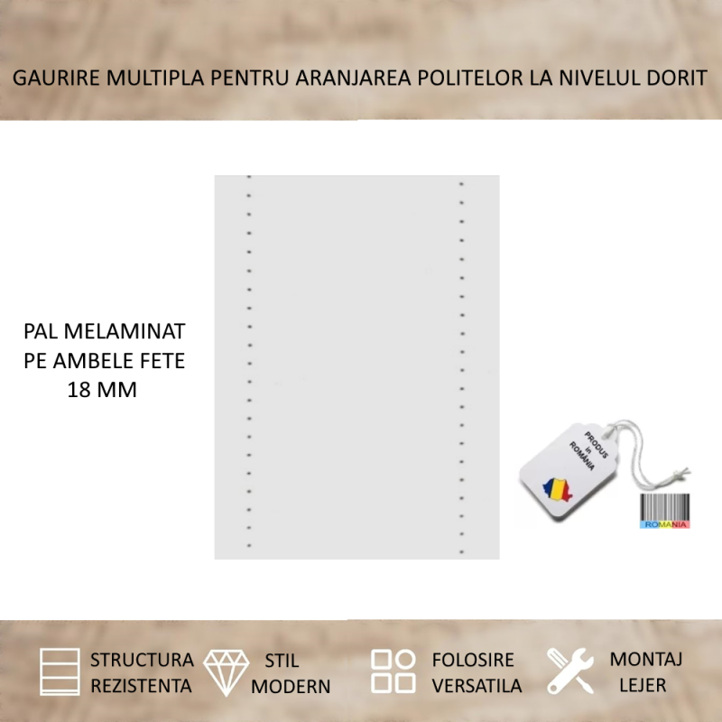 Dulap Mondo 6 Usi, Stejar Monacco, L240xH220xA50 cm, balamale cu amortizor