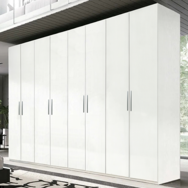 Dulap Lara cu 8 usi, Alb, L360xH200xA50 cm